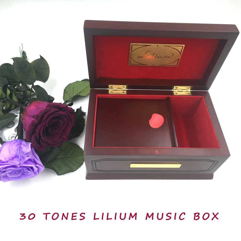 

30 Tones Edition Lilium Elfen Lied Original Wooden Music Box, Beech,Solid Wood, Lilium Music Boxes for Girl Valentine's Day gift
