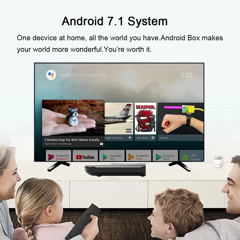 DVB S S2 Android 7 1 ТВ приставка ГБ ОЗУ 8 ПЗУ Amlogic S905D Восьмиядерный 100 м Смарт 4K H.265 2 4G WiFi