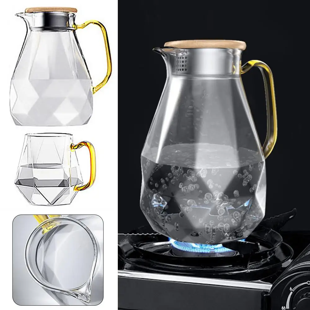 

Чайный набор из алмазного стекла, прозрачный термостойкий кувшин для горячей и холодной воды, чайник, чайник