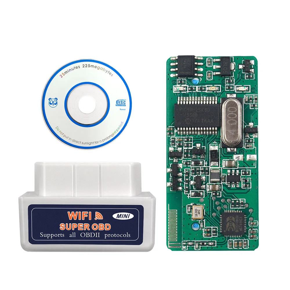 OBD2 сканер Wifi ELM327 V1.5 PIC18F25K80 чип ELM 327 Bluetooth OBD II автомобильный диагностический