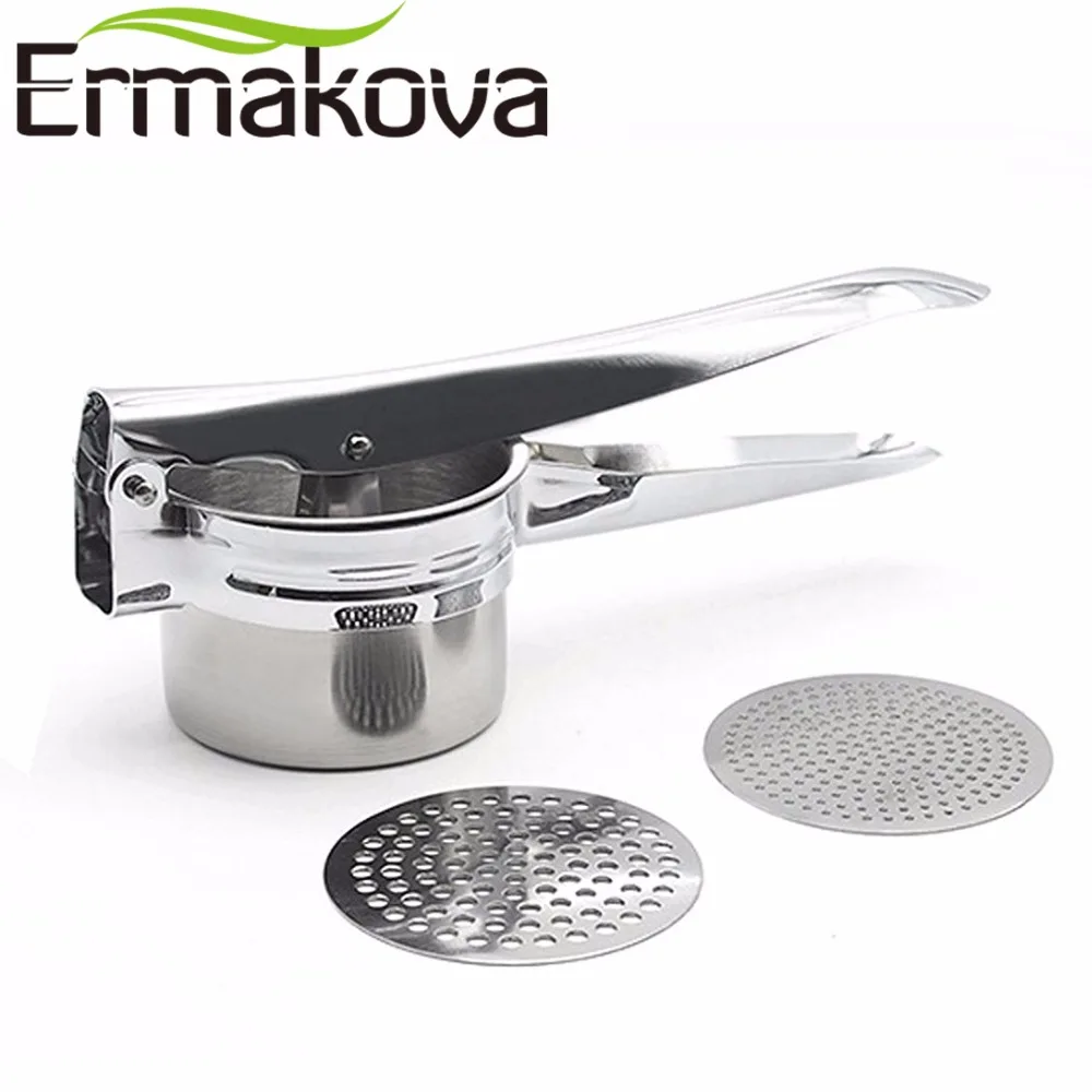 ERMAKOVA картофеля Ricer Нержавеющая сталь Картофельная давилка фрукты Пресс Еда