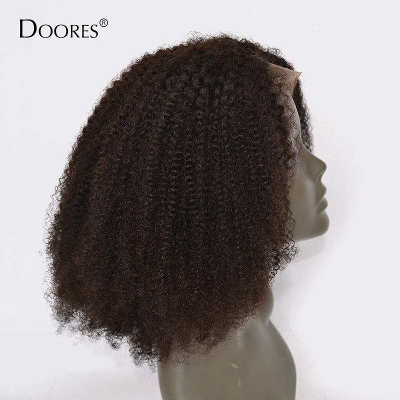 4x4 парик афро кудрявый кружевной передний человеческих волос предварительно