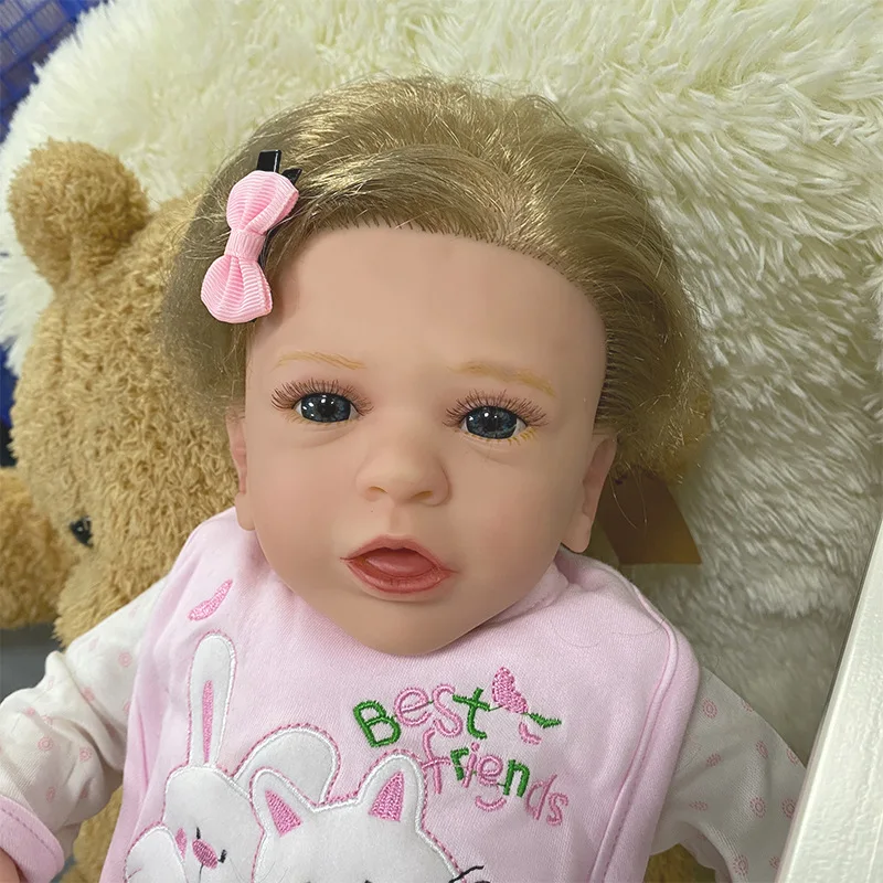 

50CM Reborn Baby Dolls for Girls Real Soft Touch Aleyna with Blue Eyes Hand-Rooted Hair Finished Realistic Baby Born Doll