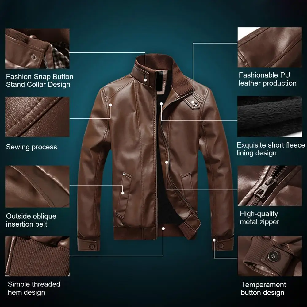 

Thick 3D Cutting Faux Leather Jacket Coat for Outdoor Men Jacket Thick 3D Cutting Faux Leather Jacket Coat for Outdoor