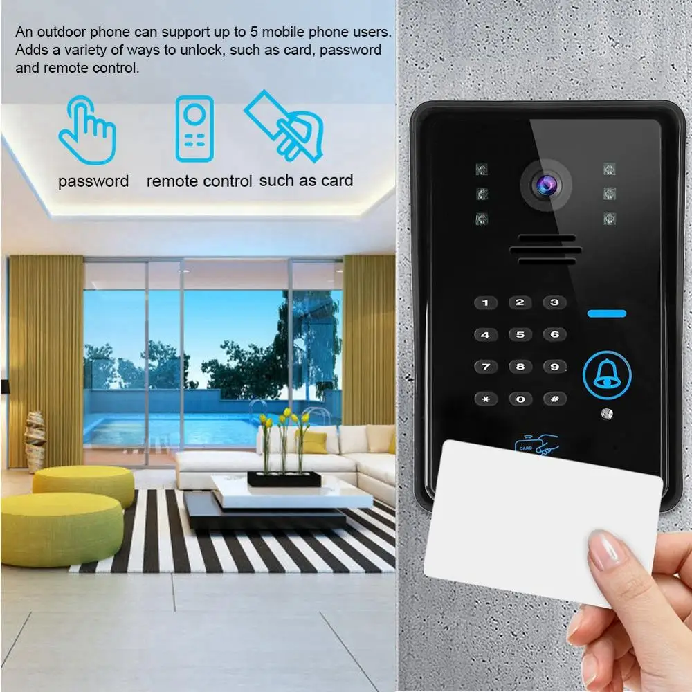 Беспроводной дверной звонок умный домофон видео телефон с электрическим замком