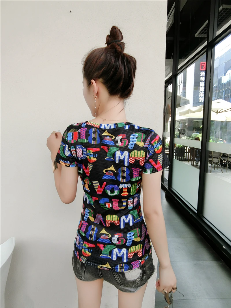 

T-shirt short sleeve women's V-neck, slim, fashion top, spring and summer 2021