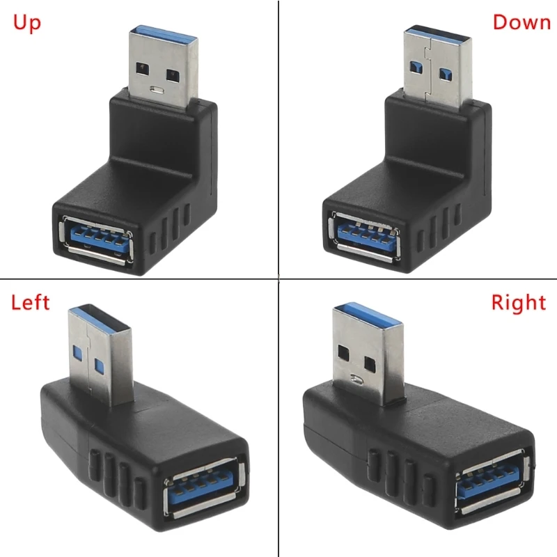 Left Right Angled Usb 3.0 A Male To Female Adapter Connector