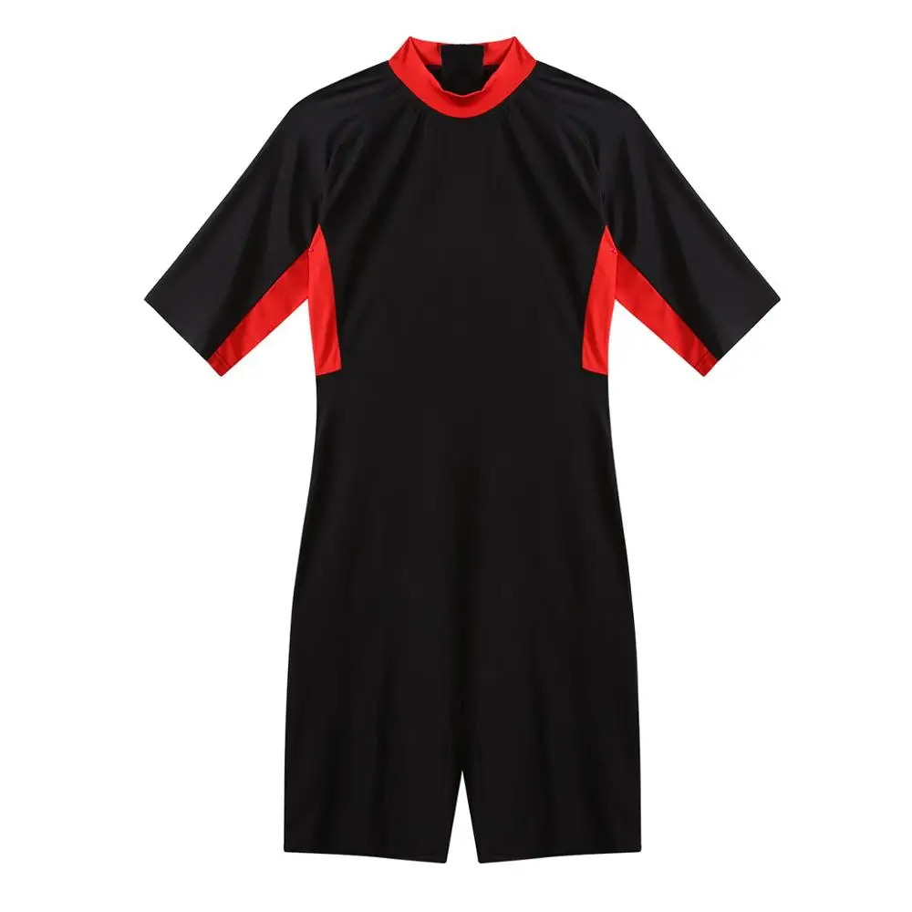 Мужской костюм-трико с короткими рукавами цветными блоками короткий гидрокостюм