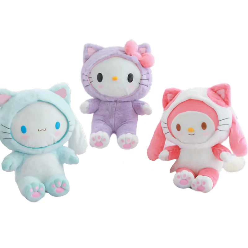 20 см My Melody Cinnamorol Kitty Soft Gevulde Pluche Poppen Симпатичные Аниме Kawali Honden Katten Versieren Zakken детские игрушки