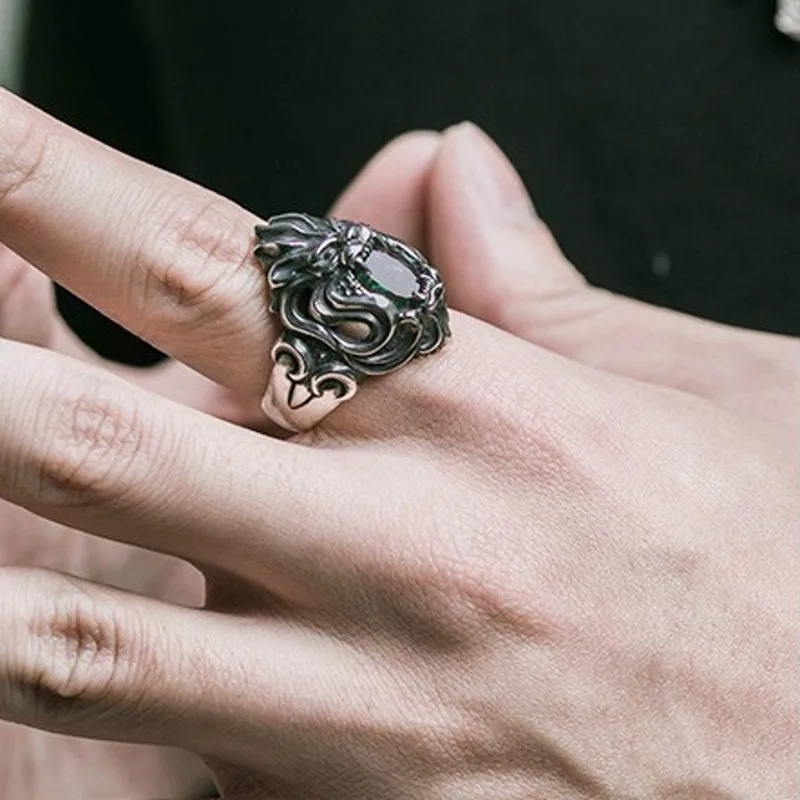 S925 чистого серебра ювелирные изделия тайский серебряный голова льва из кольца с