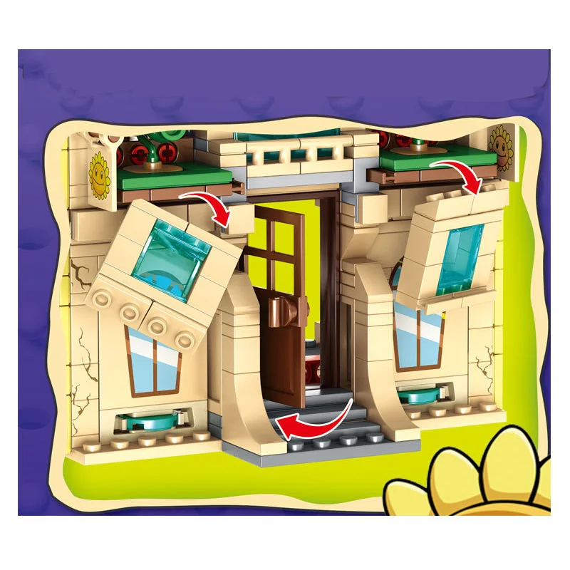 

Military series Zombie Farm House Battle Plant Sunflower Mini mutant Action Figures Building Blocks Bricks Toys Gifts
