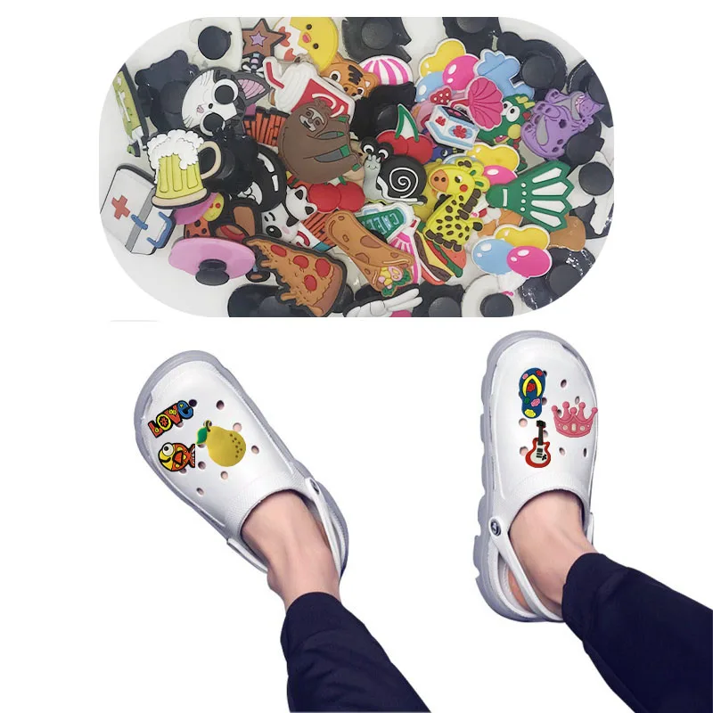 1000pcs/lot Mixed Random Styles Cartoon PVC Shoe Charms Shoe Accessories Decorations fit Bracelets Cannot Choose Wholesale