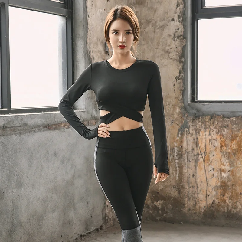 Женские белые укороченные топы для тренажерного зала йоги рубашки с длинным