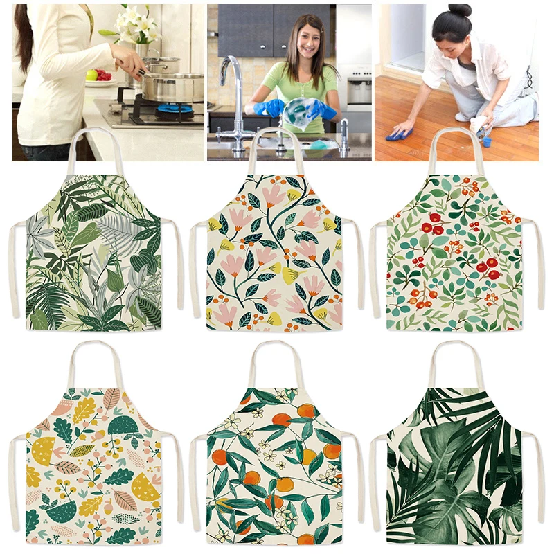 

Kitchen Aprons Waterproof Resistant Exotic Tropical Style Unisex Kitchen Bib for Women Men DRSA889