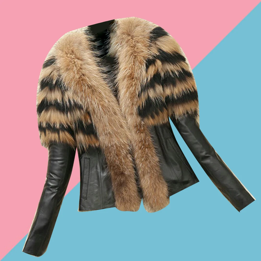 Осенне-зимняя обувь Имитация шерсти енота овчина имитация кожаных пальто с