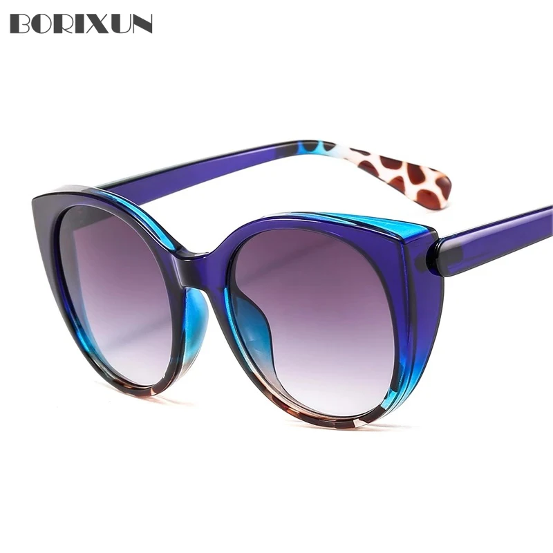 

Vintage Cat Eye Sunglasses Women Fashion Brand Desi Oversized Gradient Glasses Retro Blue Leopard Shades lunette de soleil femme