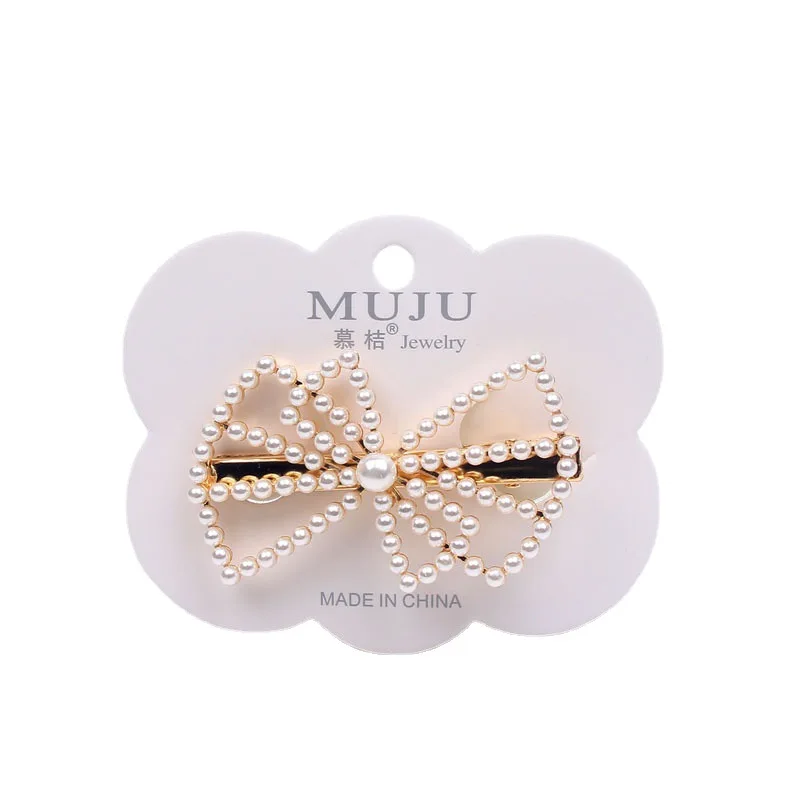 Женская заколка для волос с жемчужинами Классическая Заколка пряжка бантом