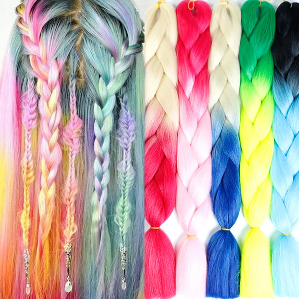 MEIFNA длинные волосы косички черный коричневый цвет Омбре огромные для