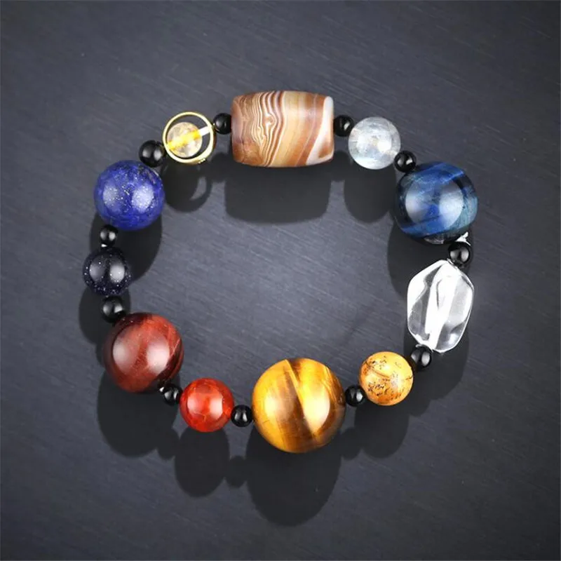 Браслет DIEZI в этническом стиле с бусинами из восьми планет для йоги мужчин и