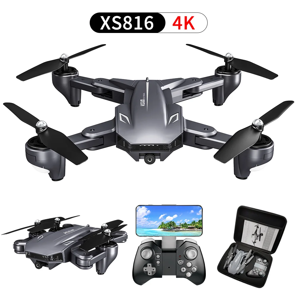 

Visuo XS816 RC Drone with 50 Times Zoom WiFi FPV 4K 1080P Dual Camera Optical Flow Quadcopter Foldable Selfie Dron VS SG106 E58