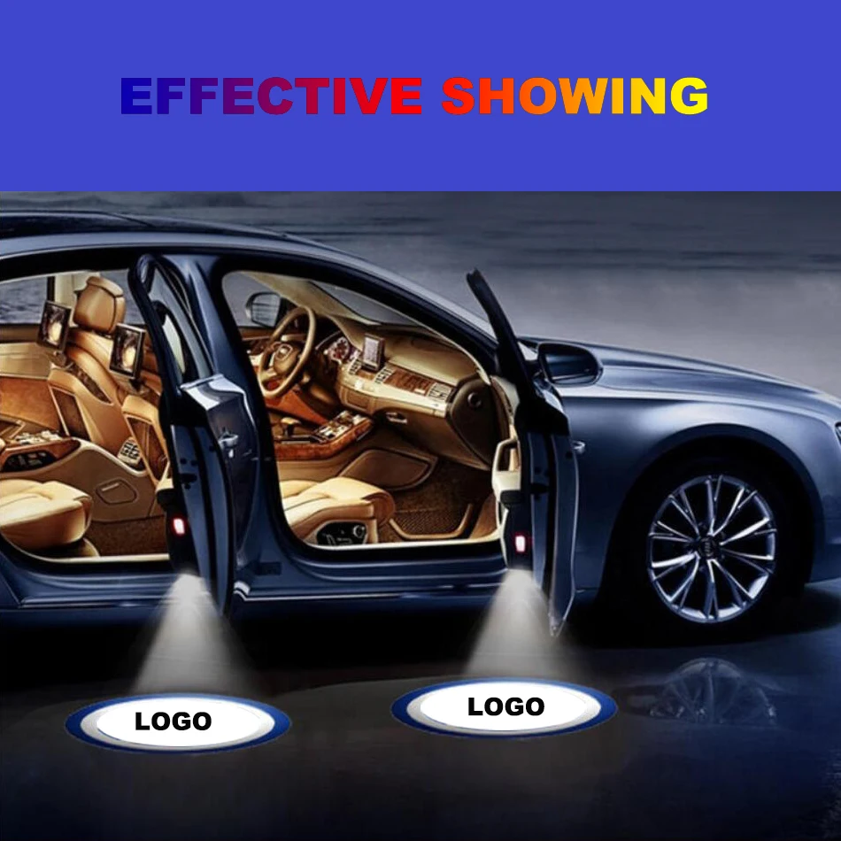 Светодиодный светильник для двери автомобиля с логотипом Luces Para Luz для Volkswagen Touran Passat B3 B5 B6 B7 Golf Eos Touareg Scirocco
