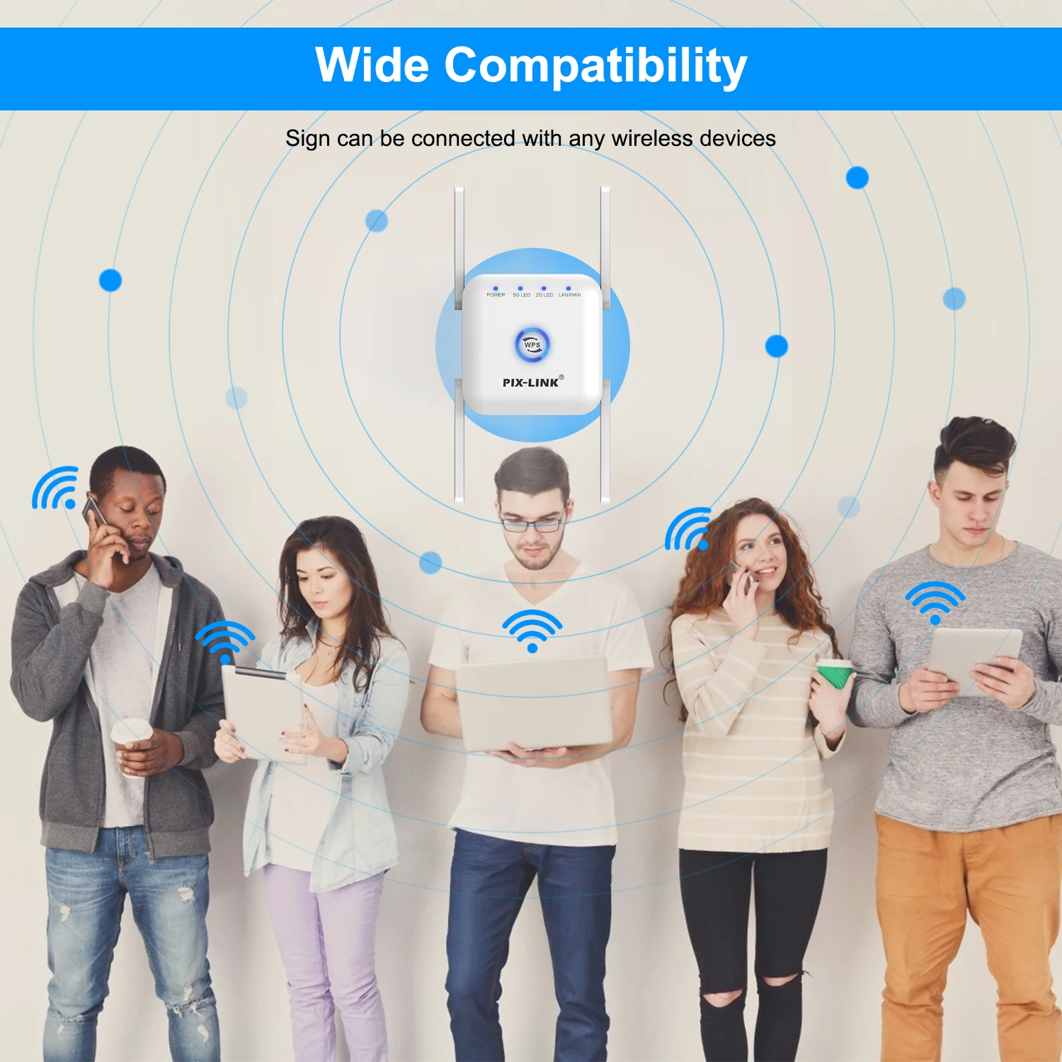 

5G WiFi Repeater WiFi Amplifier 5Ghz WiFi Long Range Extender 1200M Wireless Wi Fi Booster Home Wi-Fi Internet Signal Amplifier