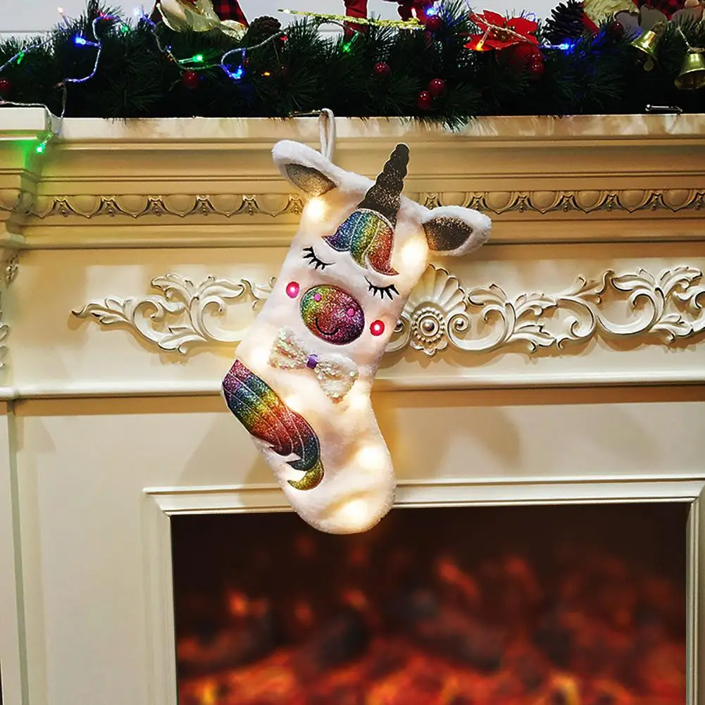 Рождественские чулки для подарков и прикольной сумочкой с пайетками бантом