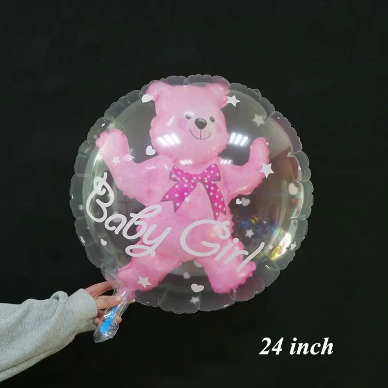 Pink bear 1 шт прозрачный медведь воздушный шар двойной чистый Любовь Воздушные шары Свадьба День Рождения вечерние декоративный воздушный шар детские игрушки подарок детский душ - Цвет: Pink bear