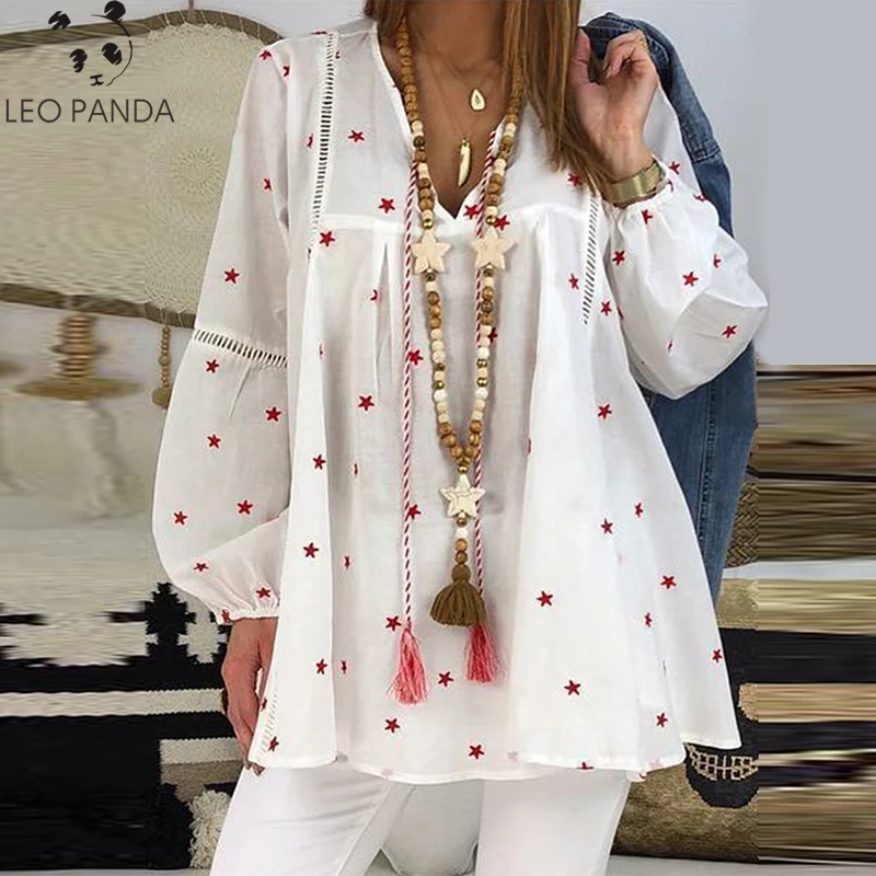 2020 Новая летняя блузка для женщин Повседневное платье с длинными