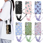 Чехол-накладка для iPhone 13 Pro Max, 13 mini, с цепочкой и ремешком