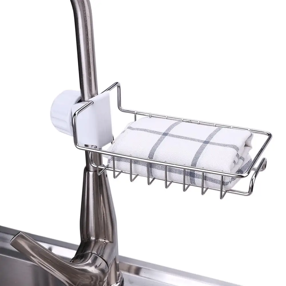 

Drain Dry Towel Organizer Stainless Steel Hot Sink Tap Hanging Storage Holder Bathroom Kitchen Faucet Clip Dishcloth Clip Shelf