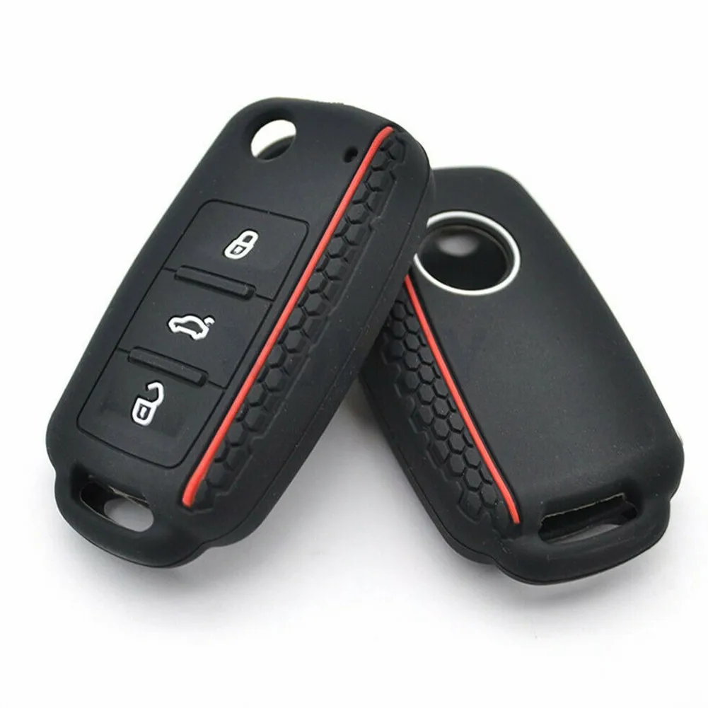 

Car Key Cover Case For Golf 4 5 6 7 For Rabbit 2006-2009 3 Buttons Silicone Car Key Case Cover Key Bag Accessories