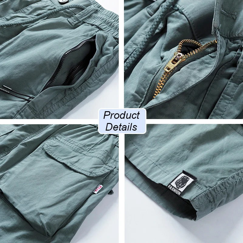 

Men Summer New Premium Stretch Tactical Cotton Cargo Shorts Men Streetwear Pockets Shorts men Casual Fashion LooseBeach Shorts
