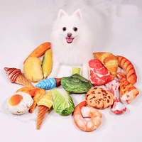 1pcs creative funny simulation dog chew toys ice cream fruit bread bite resistant squeeze sound for pet dog cat toy