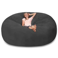 giant sude soft bean bag sofa coverliving room furniture party leisure giant big round soft fluffy faux cushion