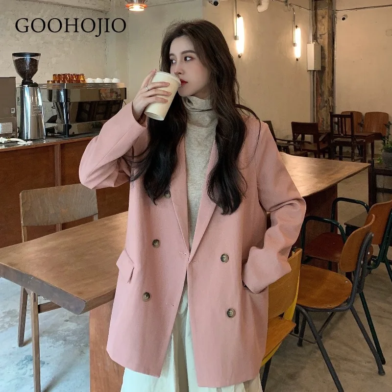 

Новинка 2021, весенне-осенние модные блейзеры GOOHOJIO, женские свободные повседневные блейзеры для женщин, темпераментные женские универсальны...