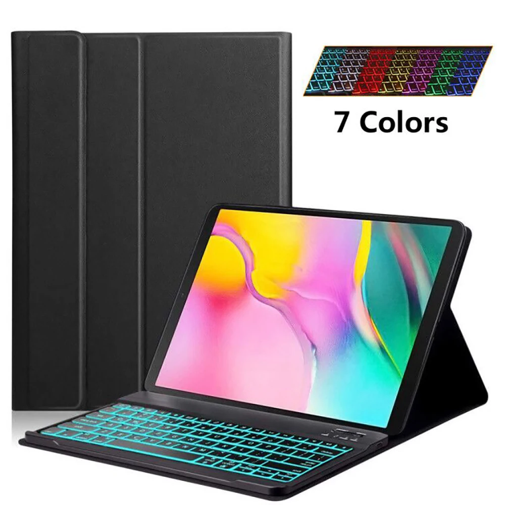 

Bluetooth keyboard for Samsung TabA 10.1 2019 SM-T510 SM-T515 Tablet Bluetooth Backlit Keyboard with Millet Pattern Leather Case