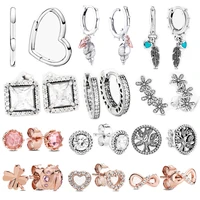 925 sterling silver ocean heart series conch shell dream catcher womens earrings charm fit pan jewelry