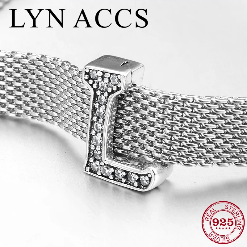 Настоящий 925 пробы серебряный как кристалл блестящий CZ буквы L тонкие бусины