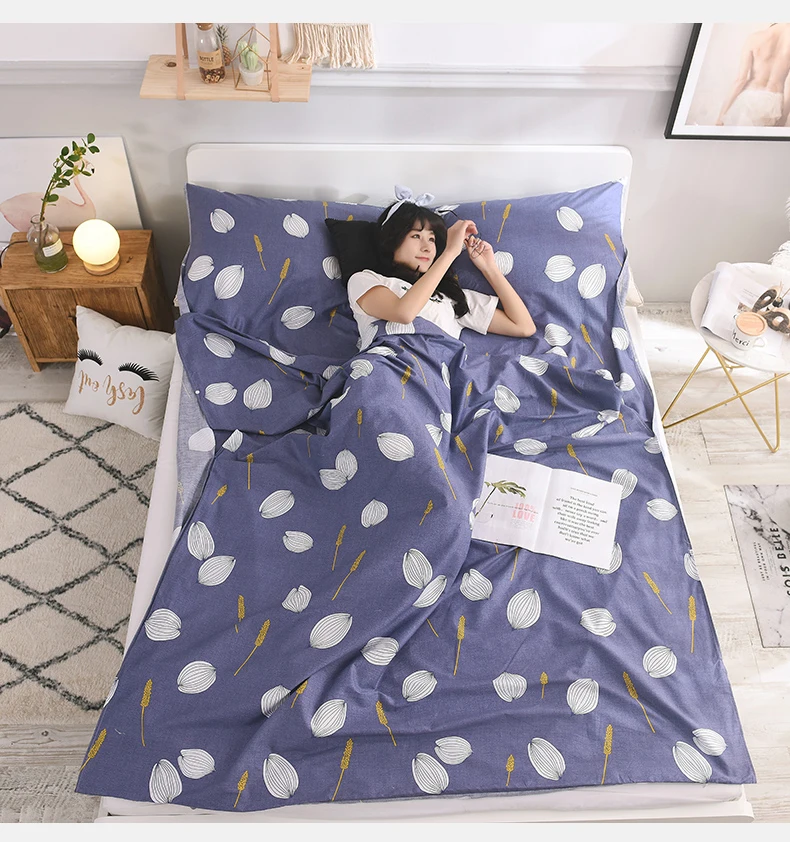 100% хлопок здоровый дорожный портативный спальный мешок чистая Лилия девушка