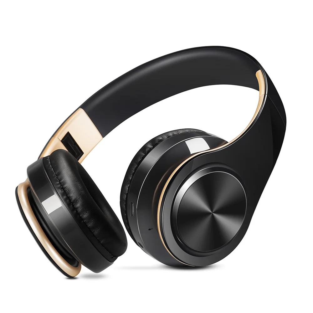 Новое поступление! Сияющие золотые наушники Bluetooth Беспроводные стереонаушники с