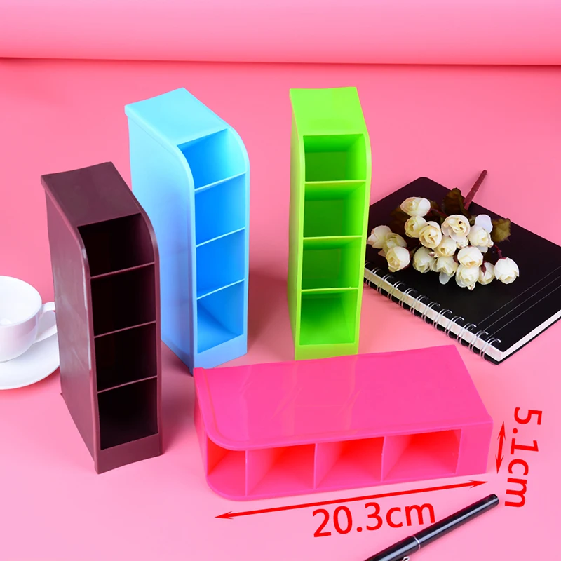 

4 Compartment Desktop Storage Box Organizer Plastic Cosmetic Makeup Desk Holder