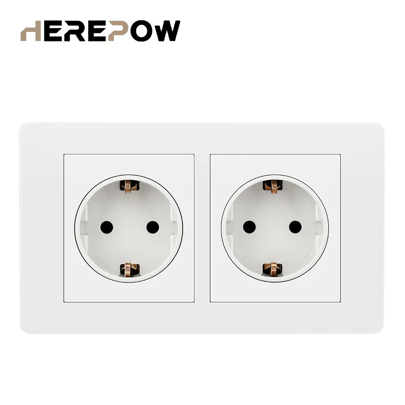 Herepow розетки стеклянные электрические двойные Розетка двойная в сборе с