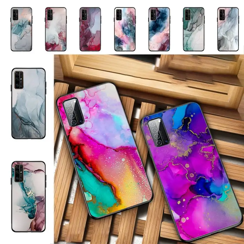 

YNDFCNB Watercolor Ink Marble Pattern Phone Case for Huawei Honor 10 i 8X C 5A 20 9 10 30 lite pro Voew 10 20 V30
