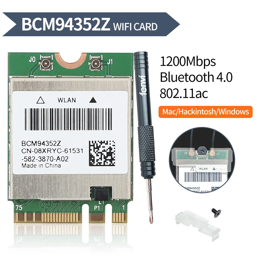 Двухдиапазонный BCM94352Z 867 Мбит/с Bluetooth 4 0 802.11ac BCM94360CS2 NGFF M.2 WiFi WLAN карта DW1560 для