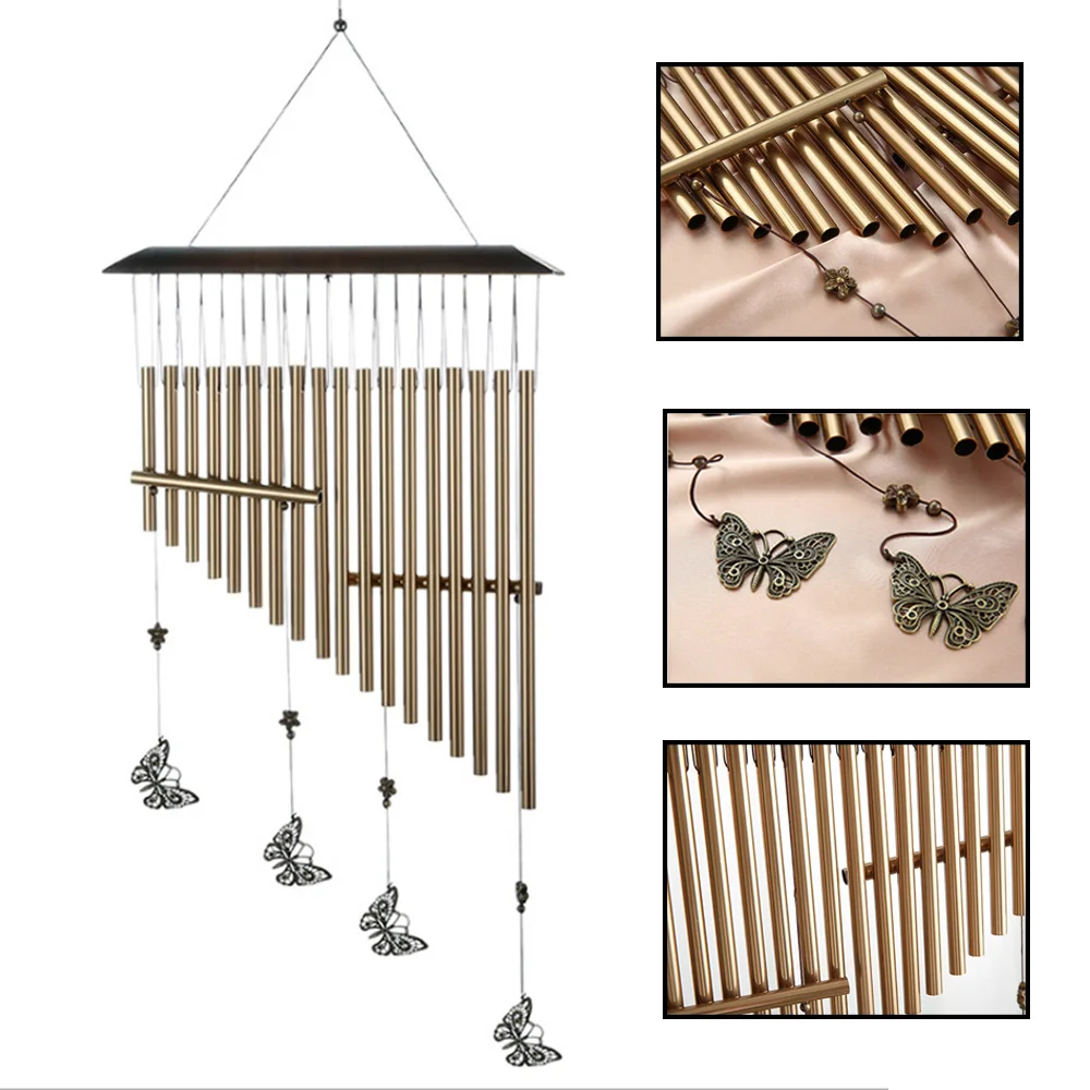 Большой Глубокий расслабляющий ветряной колокольчик 75 см 18 трубок металлические