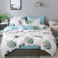 home textile bedding set plant flowers duvet cover geometric brief flat sheet pillowcase set for adult kids
