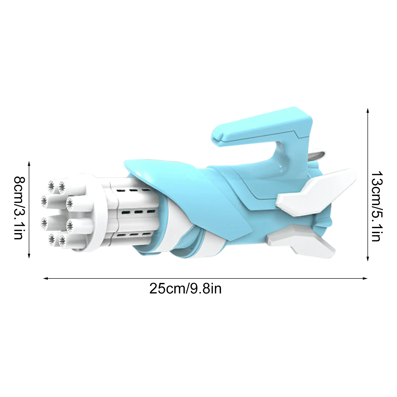 

Gatling Bubble Machine 8 Hole Bubble Gun Automatic Bubble Blower Summer Soap Water Bubble Machine 2-in-1 Electric Bubble Machine