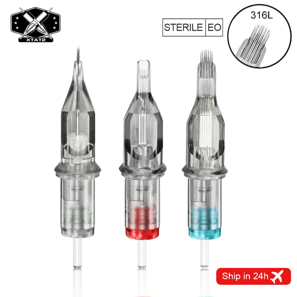 

XTAT2 Tattoo Cartridge Needles Disposable Sterilized Safety Tattoo Needle Microblading Makeup RL RS RM M1 For Cartridge Machines