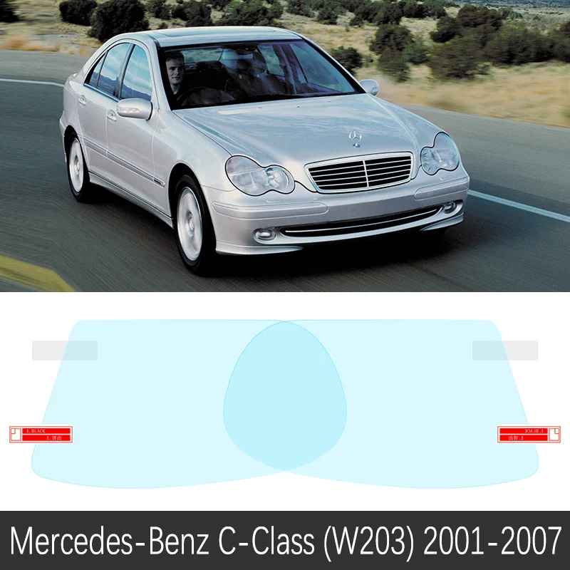 Для Mercedes Benz c-класс W203 W204 W205 C-Klasse C180 C200 C220 C250 C300 полное покрытие зеркало заднего вида противотуманная пленка аксессуары - Название цвета: C-Class (W203) 01-07